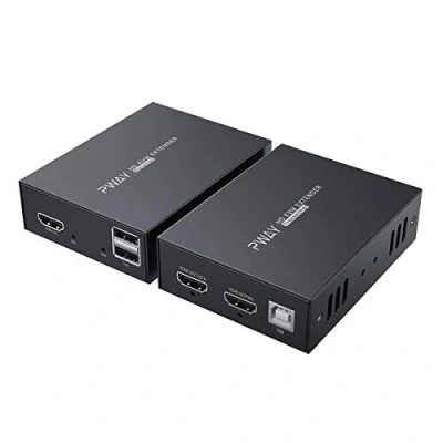 Afbeelding van PW HT225HK B HDMI KVM USB Extender 165ft/50m Transmissie over Enkele Cat5e/6/7 HD 1080P Ondersteuning Loop uit 3D EDID Functie