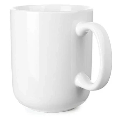 Afbeelding van Showfull Grote keramische mok voor thee, koffie, warme chocolademelk, soep 600 ml Wit