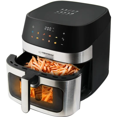 Afbeelding van Esperanza PATATE AL FORNO Airfryer 8L Heteluchtfriteuse zonder olie 10 programma’s Kijkvenster Digitale bediening Zwart