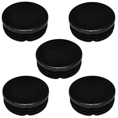 Afbeelding van 5 x eindkappen voor ronde buizen, diameter 16 tot 60 mm, zwart, kunststof, stoelafdekking (diameter 35 mm)