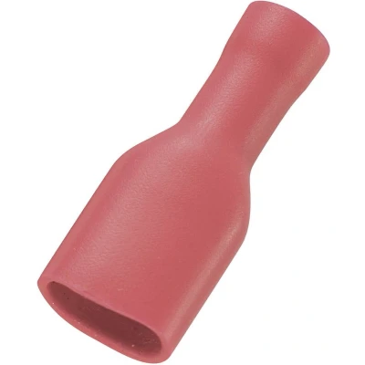 Afbeelding van TRU COMPONENTS 737698 Platte stekker (female) Insteekbreedte: 6.35 mm Insteekdikte: 0.8 180 Volledig geïsoleerd Rood 50 stuk(s)