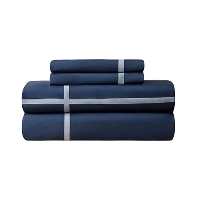 Afbeelding van Sonive Beddengoedset, microvezel, 135 x 200 cm, 50 80 cm 1, eenvoudige marineblauwe ruiten