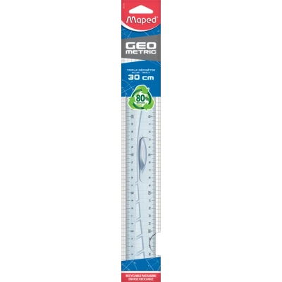 Afbeelding van Maped decimeterlat Geometric driedubbele decimeter, 30 cm, transparant