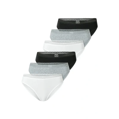 Afbeelding van Schiesser RIO 6ER PACK Slip, Dames, Maat: 44, Schwarz grau weiß