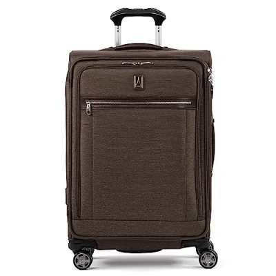 Afbeelding van Travelpro Platinum Elite Softside Uitbreidbare Spinner Wiel Bagage, Rijke Espresso, Geruite Medium 61 cm, One Size, Bagage 25 Inch., Rich Espresso