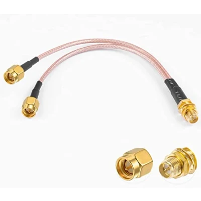 Afbeelding van Vecys SMA Splitterkabel RP Vrouwelijk naar Dual Male Connector Coaxkabel 3 weg Splitter V Type RG316 6&quot;/15CM voor 2G 3G 4G LTE Antennerouter Gateway Modem MiFi Mobiele Hotspot