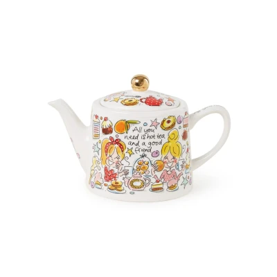 Afbeelding van Blond Amsterdam Even Bijkletsen You and me theepot 1,5 liter Multicolor