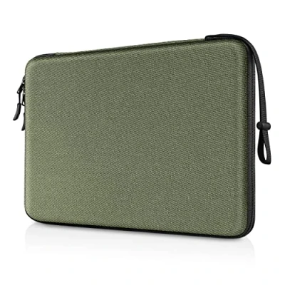 Afbeelding van FINPAC Harde Hoes Laptop Laptophoes voor MacBook Pro 14 inch 2021, 13,3 Air A2337 M1 A2179 A1932, 13 A2338 A2251 A2289 A2159, Schokbestendige draagtas beschermtas, olijf