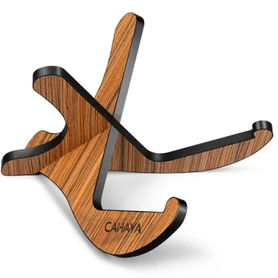 Afbeelding van CAHAYA Zebrano gitaarstandaard, hout, antislip, voor muziekinstrumenten, klassieke gitaren, bas, CY000180 2