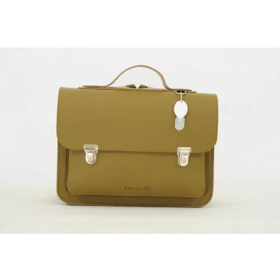 Afbeelding van Own Stuff Lederen Boekentas Kleuterschool 32x23x13cm Moss