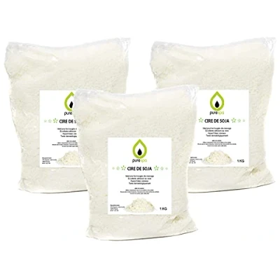 Afbeelding van C3 Purespa Sojawas wit natuur milieuvriendelijk 3 kg spaanders Premium productie kaarsen cosmetica x 1