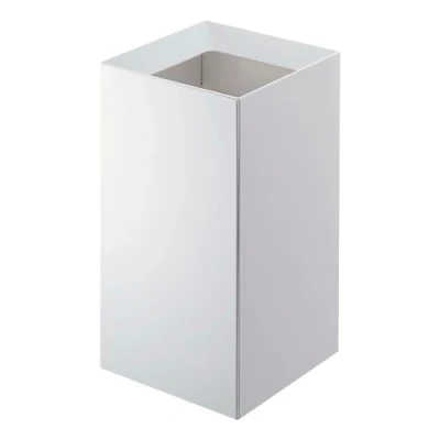 Afbeelding van Yamazaki Home Vierkante vuilnisemmer, 2,5 liter, moderne vuilnisemmer met handvat, eenheidsmaat, wit