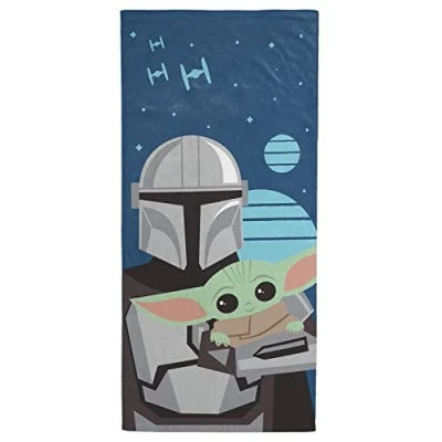 Afbeelding van Jay Franco Star Wars The Mandalorian Hij ist mit Mir 71cm x 147cm Strandlaken van 100% katoenen badstof