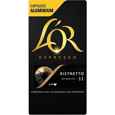 Afbeelding van L&#039;Or Espresso Café Ristretto Intensiteit 11 50 Aluminium Capsules Compatibel met Nespresso Machines (Lot van 5X10 capsules)