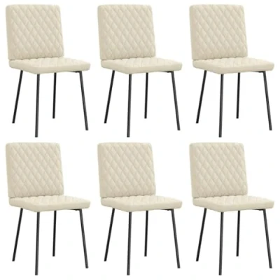 Afbeelding van vidaXL Eetkamerstoelen 6 st kunstleer crèmekleurig
