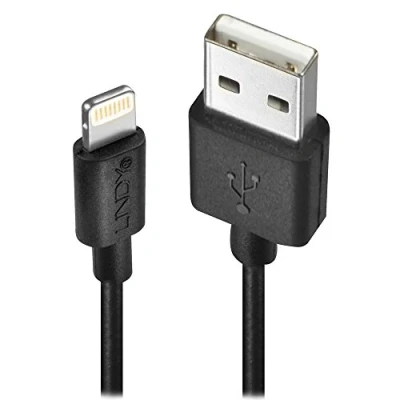Afbeelding van LINDY USB kabel 2.0 Apple Lightning stekker, A stekker 0.50 m Zwart 31319