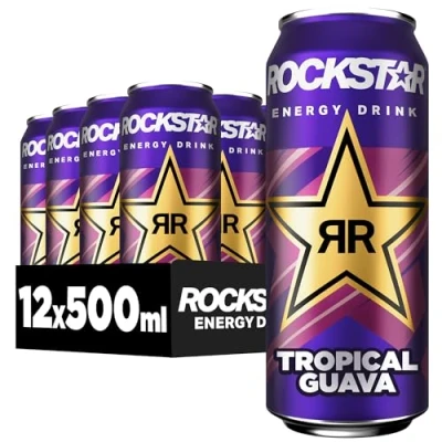 Afbeelding van Rockstar Energy Drink Punched Tropical Guava cafeïnehoudende verfrissende drank voor de energie kick, wegwerp (12 x 500 ml)