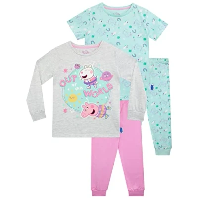 Afbeelding van Peppa Pig Meisjes Astronaut Pyjama 2 pakjes Veelkleurig 116
