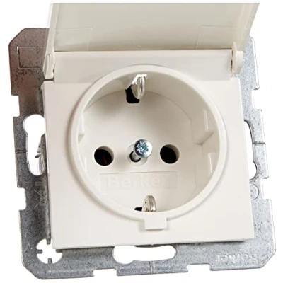 Afbeelding van Berker S1/B3/B7 wandcontactdoos met klapdeksel en RA 47518989 polarwit glans