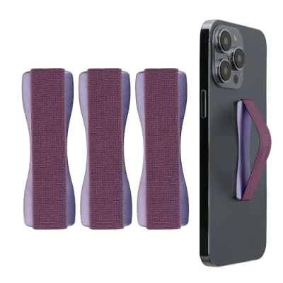 Afbeelding van kwmobile vingerhouder voor smartphone Vingergreep telefoon Zelfklevende finger holder Set van 3 In metallic braam/braam/braam