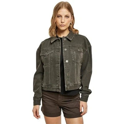 Afbeelding van Urban Classics Spijkerjas, Dames, Maat: 4XL, Brown