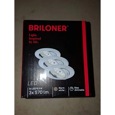 Afbeelding van Briloner Leuchten LED inbouwlampen, set van 3, plafondlampen, dimbaar, draaibaar, elk 6,5 watt, 570 lumen, 3.000 K, IP23, aluminiumkleurig,