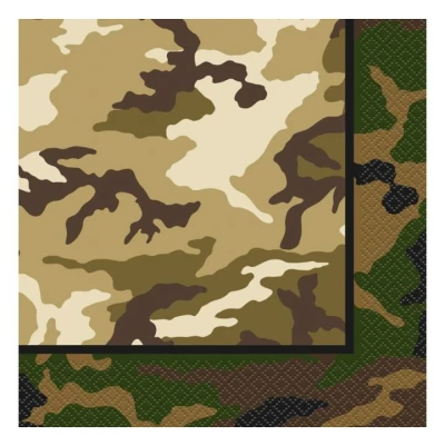 Afbeelding van Camouflage militair servetten 33x33cm 16 stuks