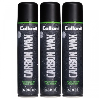 Afbeelding van Impregneerspray schoenen en laarzen Waterdichte vuilafstotende spray merk Collonil Carbon Wax 3 bussen van 300 ml aanbieding