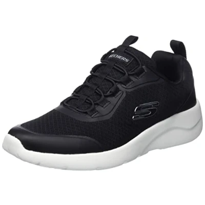 Afbeelding van Skechers Heren 894133 BKW Sneaker, Zwarte mesh synthetische witte rand, 44 EU