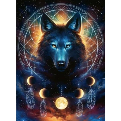 Afbeelding van Ravensburger Puzzle 12000442 Leuchtender Wolf 500 Teile für Erwachsene und Kinder ab 10 Jahren, Leuchtpuzzle mit Motiv, Leuchtet im Dunkeln