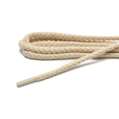 Afbeelding van Cordial schoenveters ecru grof rond geweven veterlengte 120 cm 6 8 gaatjes