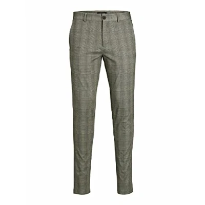 Afbeelding van JACK &amp; JONES heren Broek Jpstmarco Jjphil Nor Brown Check, Stone , 28W / 30L