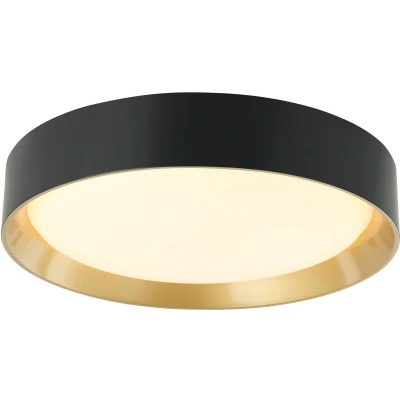 Afbeelding van Lindby LED plafondlamp 1licht aluminium, acryl H: 10 cm zwart, goud Inclusief lichtbron