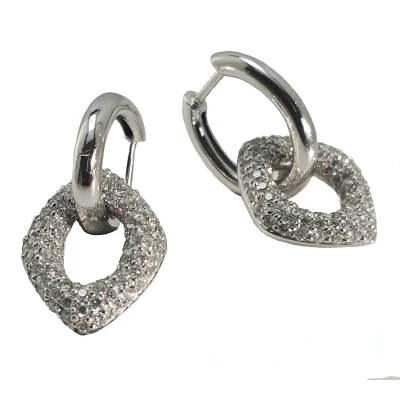 Afbeelding van oorringen wit goud 14 krt diamant 1.10 crt Verlinden juwelier