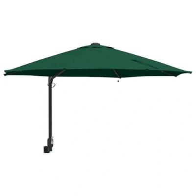 Afbeelding van vidaXL Wandparasols met LEDs Groen 248 cm