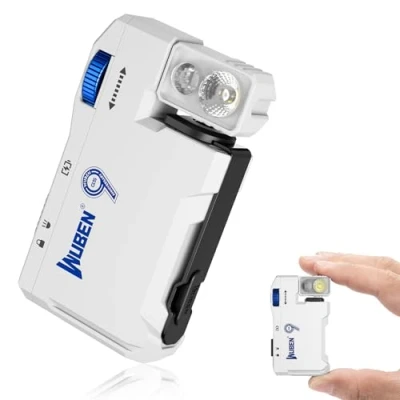 Afbeelding van WUBEN G5 Mini led zaklamp, sleutelhanger, 400 lumen, met RGB licht, 6 modi, EDC oplaadbaar, IP68 waterdicht, zaklamp voor kamperen, wandelen, outdoor, noodgevallen (wit)