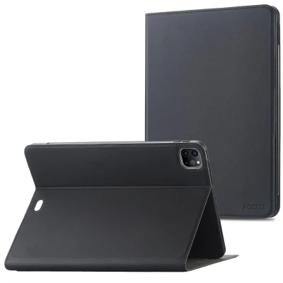 Afbeelding van Apple iPad Pro 12.9 (2021) Hoes: Accezz Classic Tablet Case Bookcase Zwart Siliconen En TPU (zacht) Hoezen