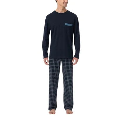 Afbeelding van Schiesser SET Pyjama, Heren, Maat: 56, Blau