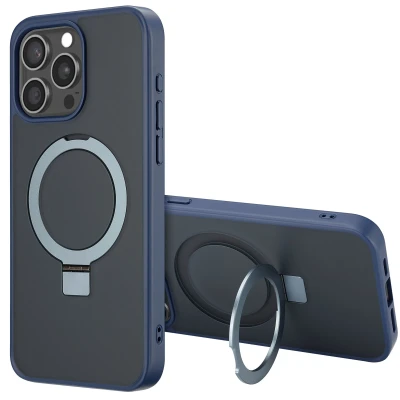 Afbeelding van Apple iPhone 15 Pro Max MagSafe Hoesje Kunststof Accezz Hardcase/Backcover Blauw Telefoonhoesje Shockproof/Valbescherming