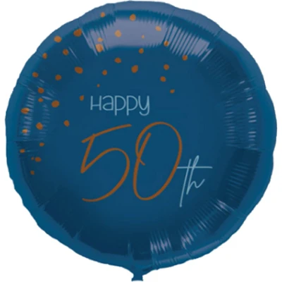 Afbeelding van Folat Folieballon 50 Jaar Elegant True Blue 45cm