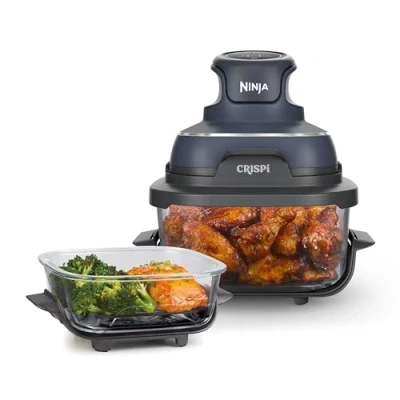 Afbeelding van NINJA Draagbare olievrije frituurpan CRISPI 1,4L en 3,8L bakjes 4 voorgeprogrammeerde progr...
