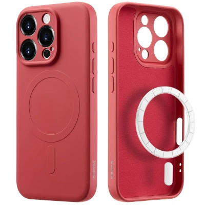 Afbeelding van Apple iPhone 16 Pro MagSafe Hoesje Siliconen en TPU (zacht) imoshion Softcase/Backcover Roze Telefoonhoesje