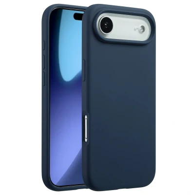Afbeelding van Apple iPhone 17 Air MagSafe Hoesje Siliconen en TPU (zacht) Accezz Softcase/Backcover Donkerblauw Telefoonhoesje