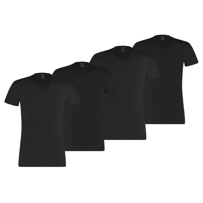 Afbeelding van Puma 4ER PACK Vausschnitt Kurzarm UNI Tshirt basic, Heren, Maat: Large, Schwarz