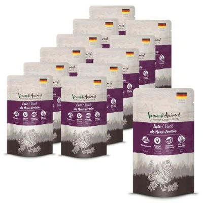 Afbeelding van Venandi Animal Premium Kattenvoer, eend als proteïne, natvoer, graanvrij en natuurlijk, 12 x 125 g (12 stuks)