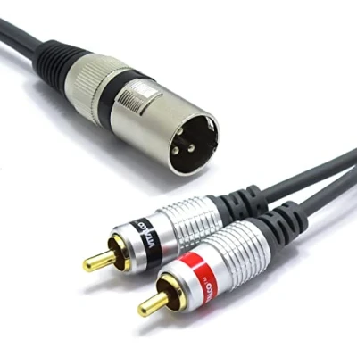 Afbeelding van VITALCO XLR stekker op 2x cinch stereo kabel 5m microfoonkabel 3 polig naar chinch adapter