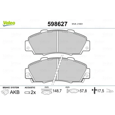 Afbeelding van Valeo Remblokset 598627