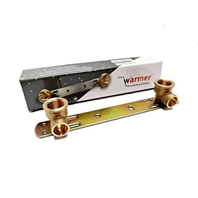 Afbeelding van Verborgen Douchebeugel/Lengte 150mm/Thermostatische Mengkraan Bar Achterplaat BSP Draadkraan Aansluitset 15x1/2 x L 150
