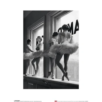 Afbeelding van Kunstdruk Time Life Ballerinas in Window 30x40cm