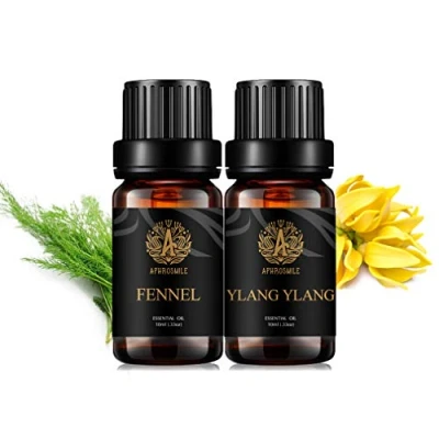 Afbeelding van Ylang etherische olieset voor diffuser, 100% pure Fenchel Olie kit luchtbevochtigers, 2 x 10 ml therapeutische kwaliteit oliën thuis, set